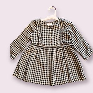 CAT & JACK SPARKLE PLAID FRONT BUTTON DOWN DRESS 2T